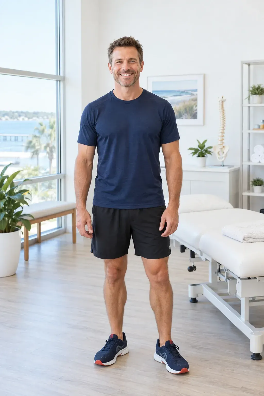 Confident man in his fifties ready to start the Core to Floor program for core strength at Ready Pain Management, Gulf Breeze