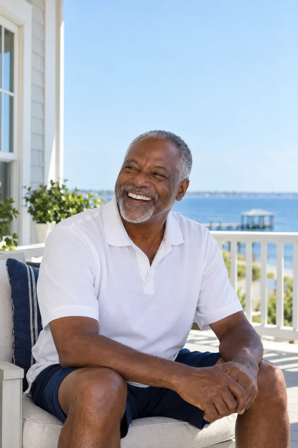 Man turning his head slowly with a stiff, painful neck, a sign it may be time to seek care in Gulf Breeze, FL