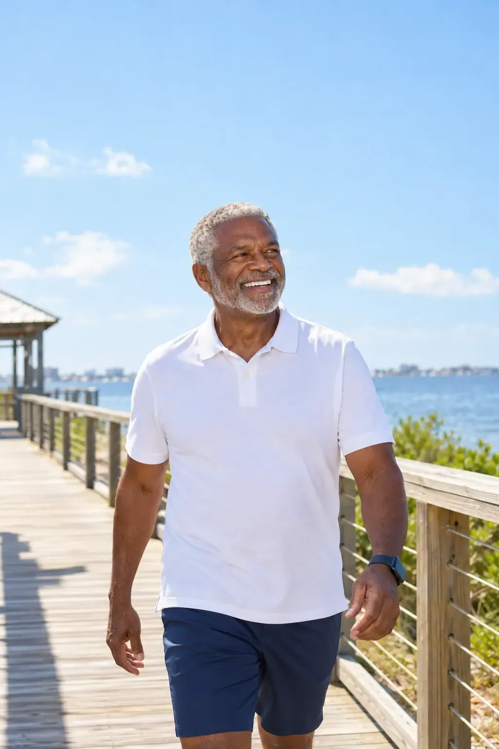Confident man in his fifties seated in the clinic, a typical Nerve Reviver candidate at Ready Pain Management