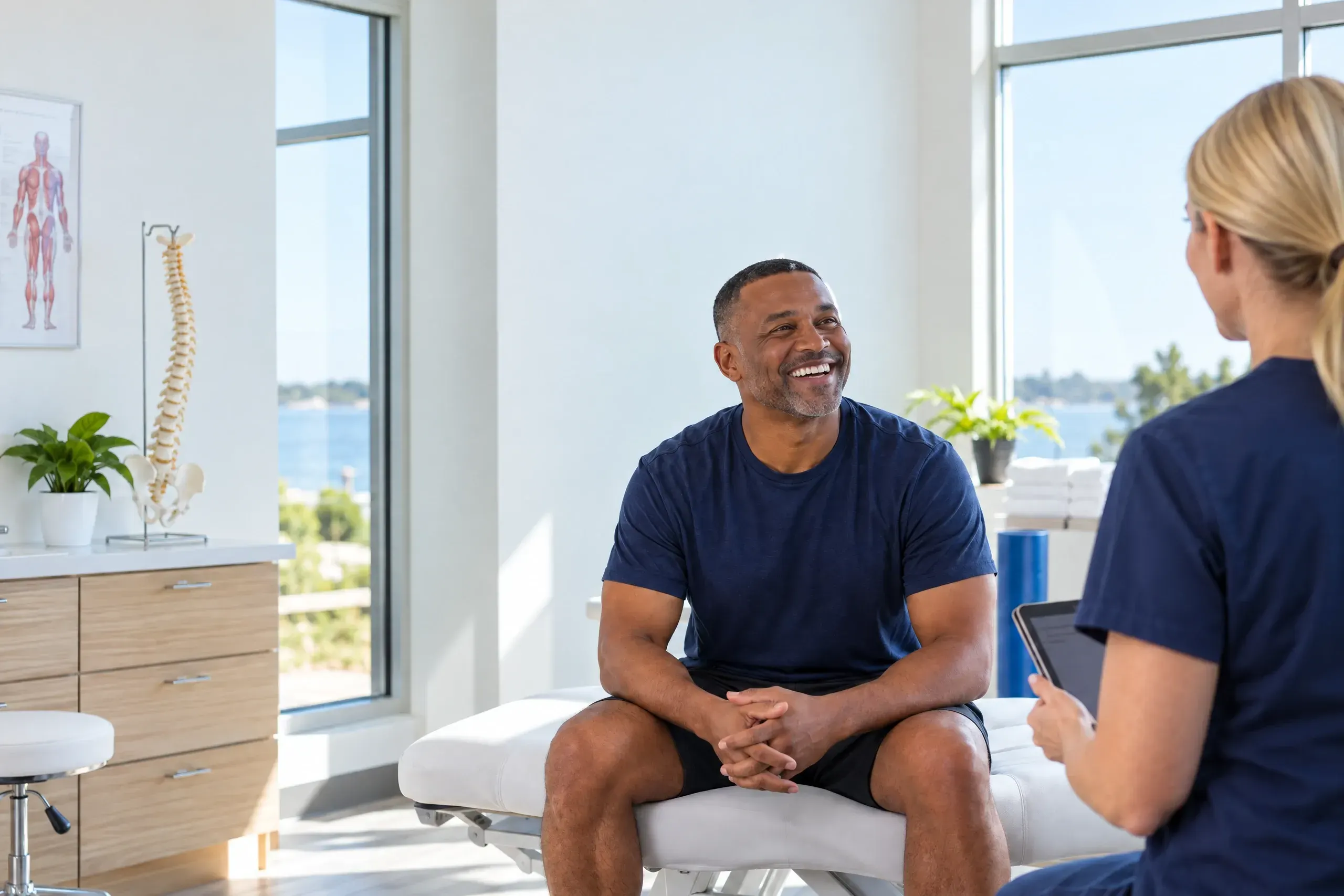 Man in his forties feeling energized after a testosterone replacement therapy visit at Ready Pain Management, Gulf Breeze